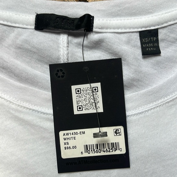 ATM Anthony Thomas Melillo Vintage Jersey Crew Neck T-Shirt white XS *NWT* - Picture 4 of 8